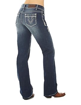 Cowgirl Up Denim Jeans Womens 26x30 Med Dark Stonewash